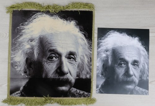 Einstein Portrait-Persian-Hand-Knotted-Fine-Artistic-Silk-Rug-danielbikas.com